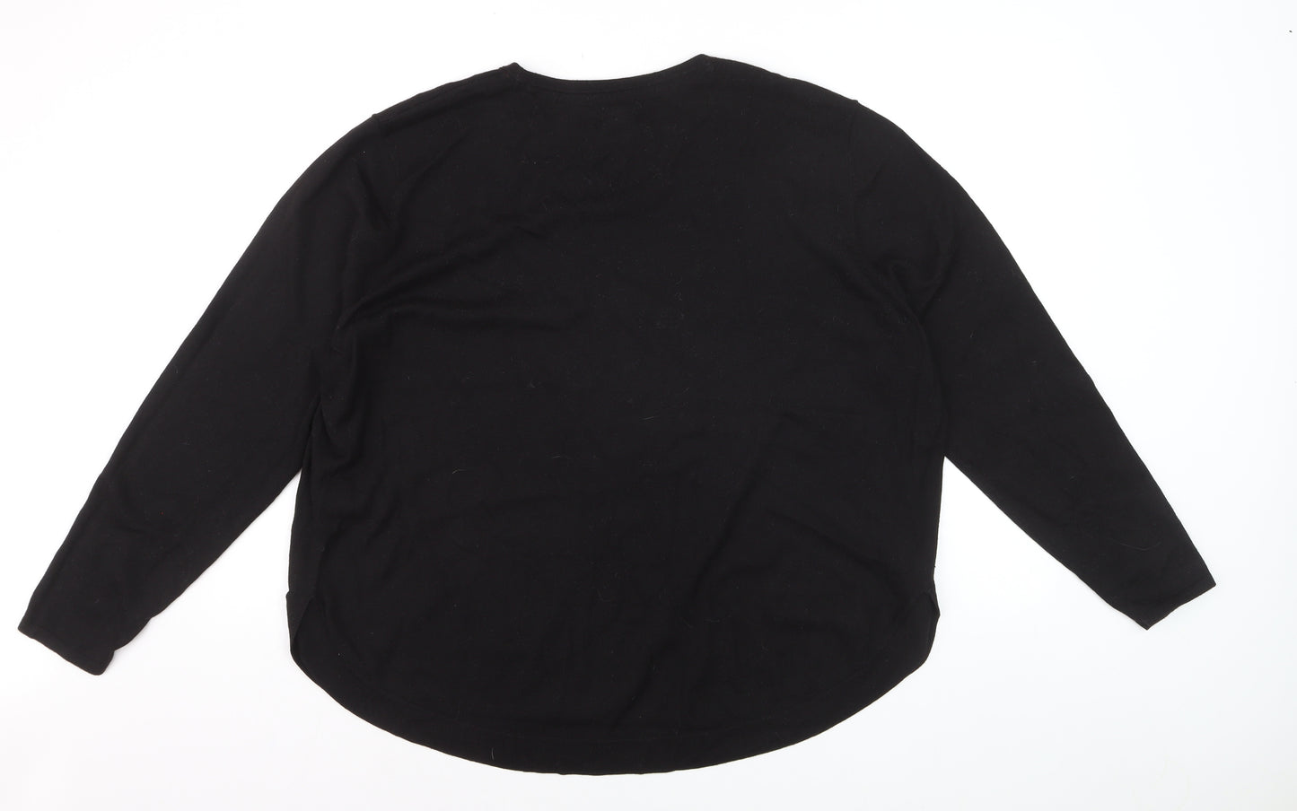 Fat Face Women Black Wool Blend Crew Neck Jumper Size 20