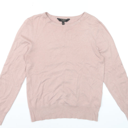 Lipsy Women’s Pink Crew Neck Long Sleeve Pullover Jumper Size 16