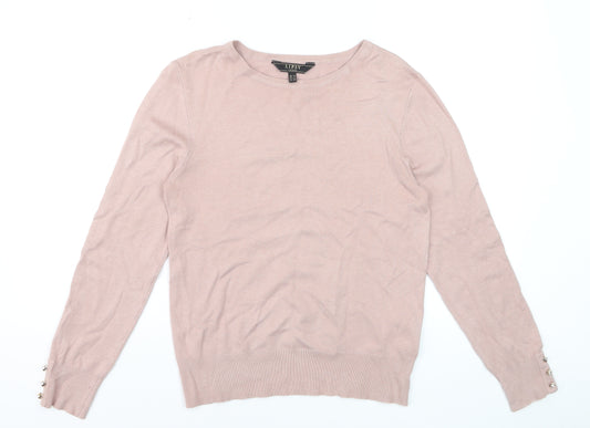 Lipsy Women’s Pink Crew Neck Long Sleeve Pullover Jumper Size 16