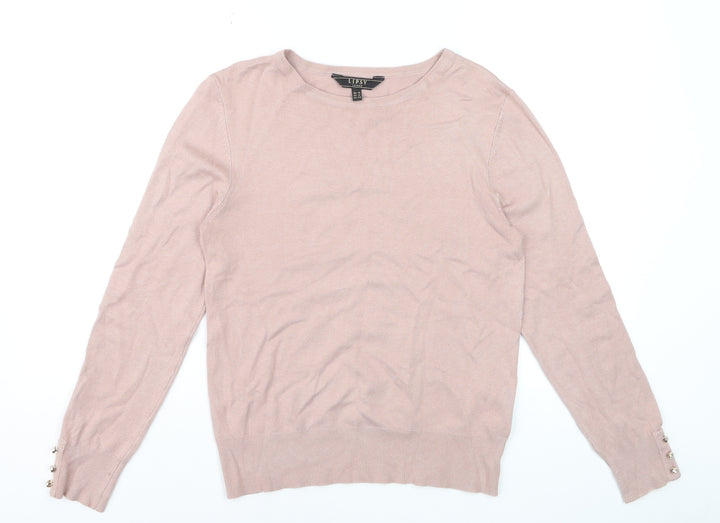 Lipsy Women’s Pink Crew Neck Long Sleeve Pullover Jumper Size 16
