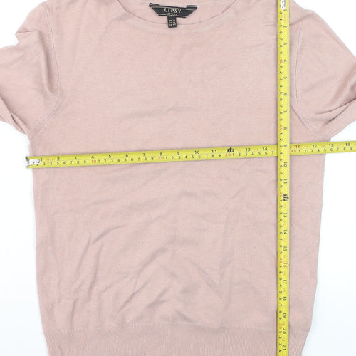 Lipsy Women’s Pink Crew Neck Long Sleeve Pullover Jumper Size 16