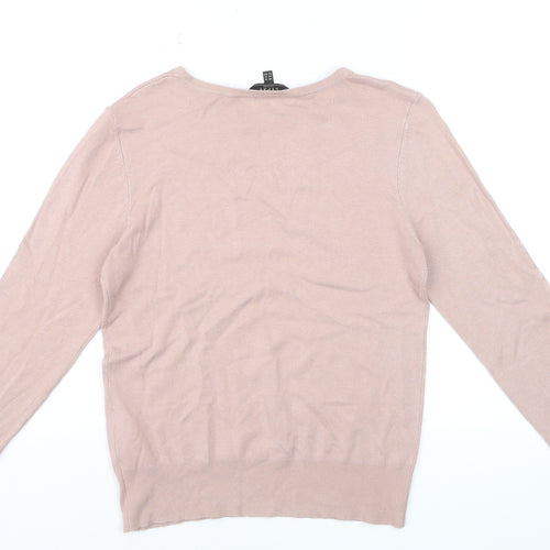 Lipsy Women’s Pink Crew Neck Long Sleeve Pullover Jumper Size 16