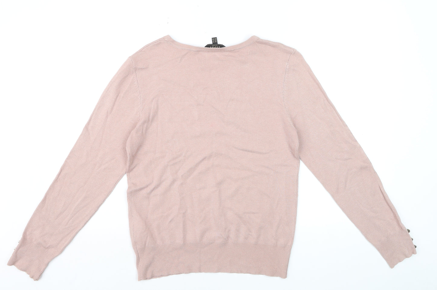 Lipsy Women’s Pink Crew Neck Long Sleeve Pullover Jumper Size 16