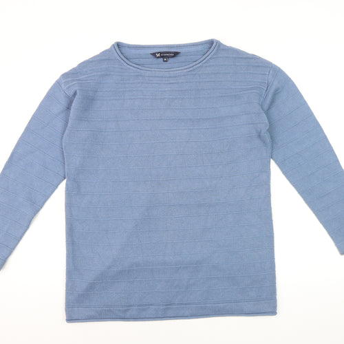 Crew Clothing Company Women's Blue Cotton Blend Jumper Size 14
