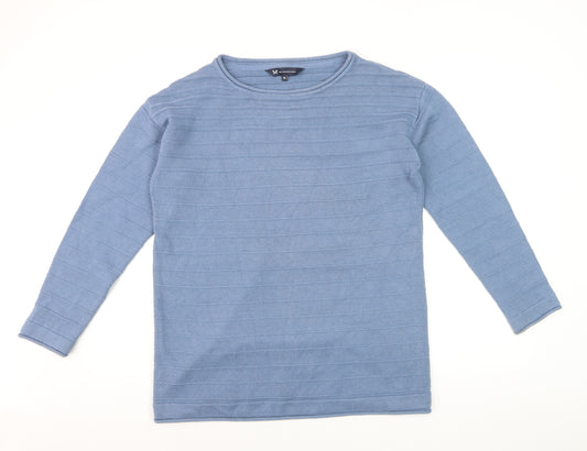 Crew Clothing Company Women's Blue Cotton Blend Jumper Size 14