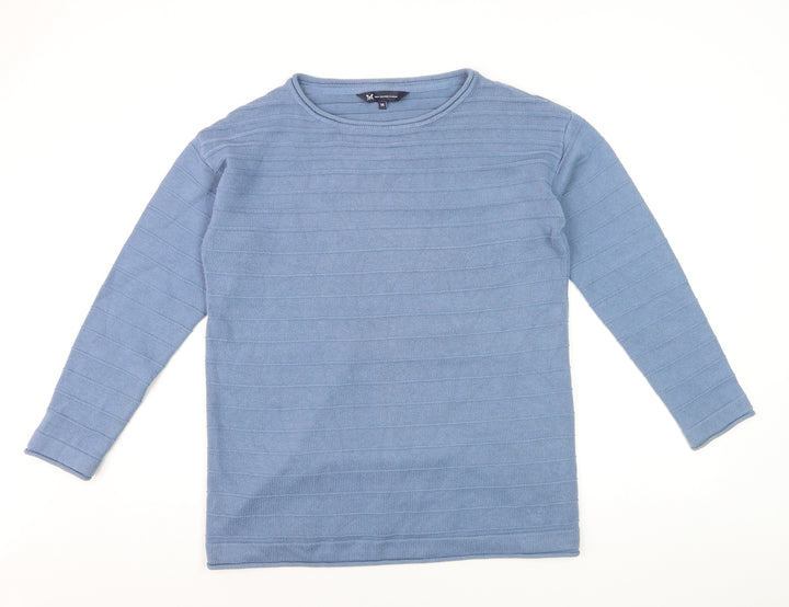 Crew Clothing Company Women's Blue Cotton Blend Jumper Size 14