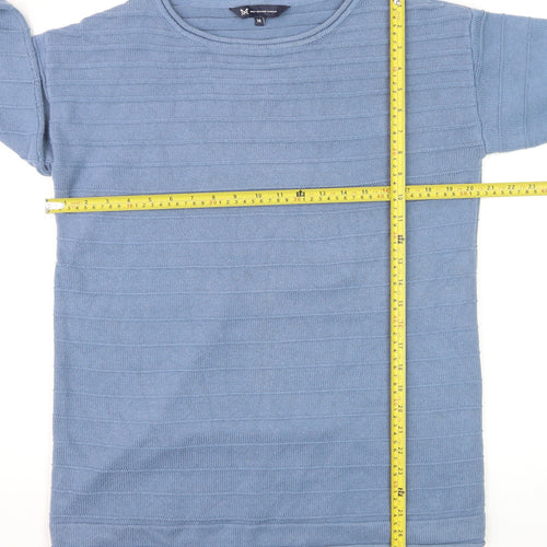 Crew Clothing Company Women's Blue Cotton Blend Jumper Size 14