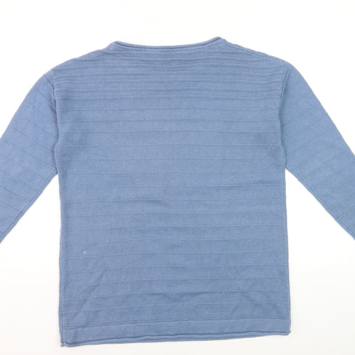 Crew Clothing Company Women's Blue Cotton Blend Jumper Size 14