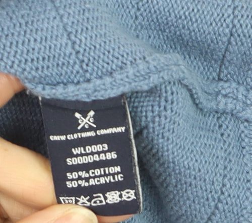 Crew Clothing Company Women's Blue Cotton Blend Jumper Size 14