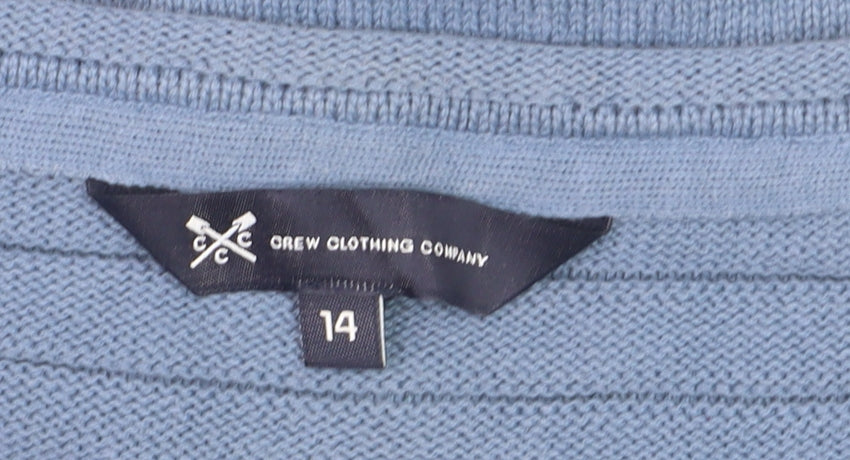 Crew Clothing Company Women's Blue Cotton Blend Jumper Size 14