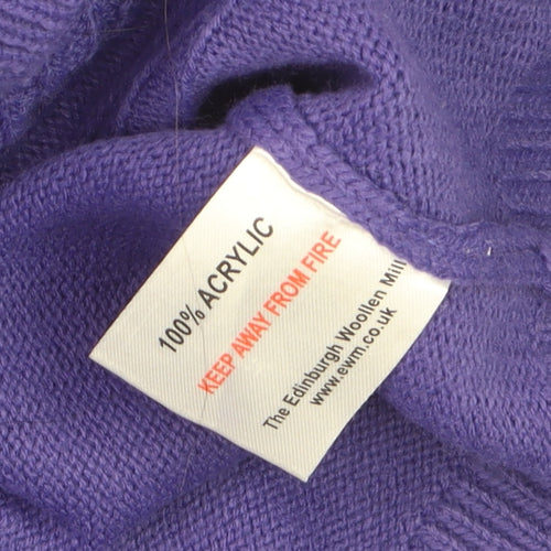 Isle Essentials Women's Purple Cable Knit Jumper Size 14 Regular Fit