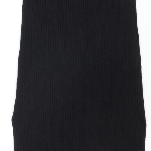 PrettyLittleThing Women’s Black Ribbed Knit High Waist Pencil Skirt Size 10