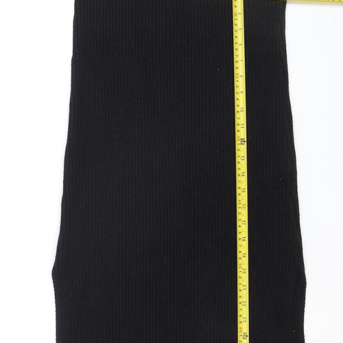 PrettyLittleThing Women’s Black Ribbed Knit High Waist Pencil Skirt Size 10