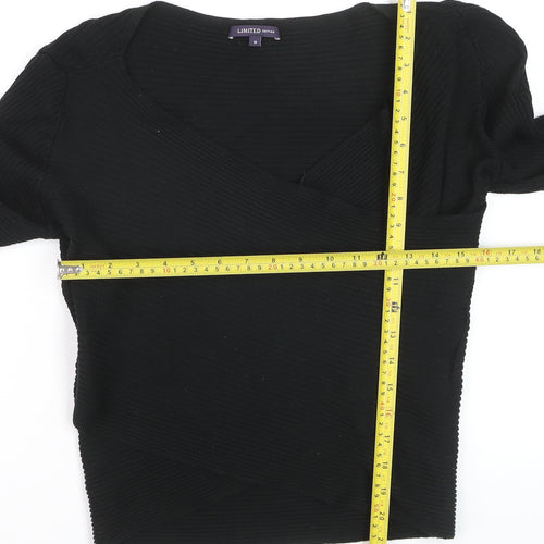 Marks and Spencer Women’s Black V-Neck Rib Knit Jumper Size 18