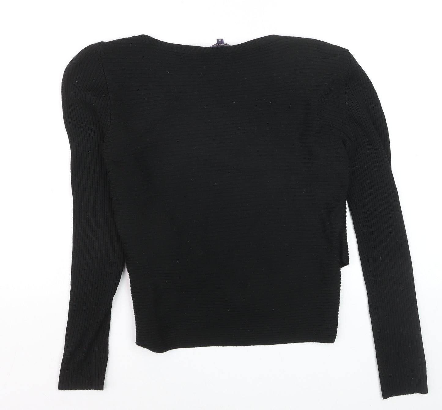 Marks and Spencer Women’s Black V-Neck Rib Knit Jumper Size 18