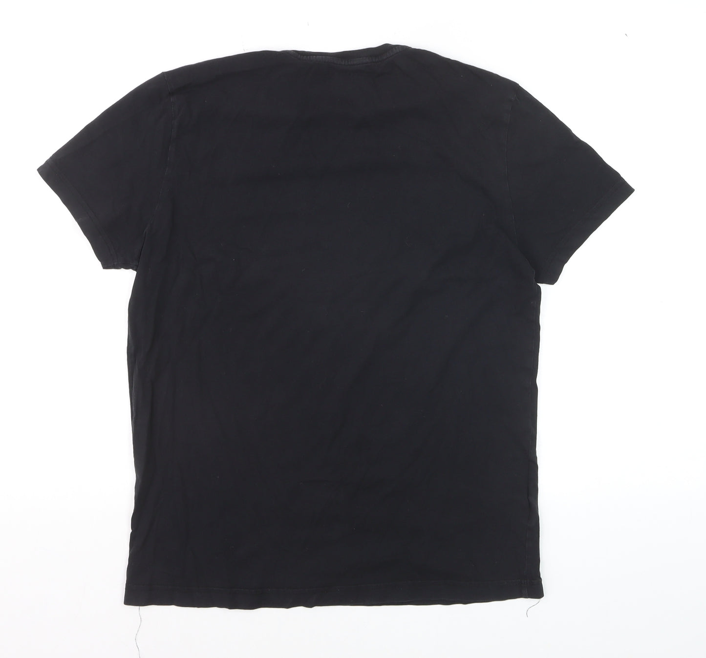 Lacoste Women's Black Cotton Regular Fit T-Shirt Size L