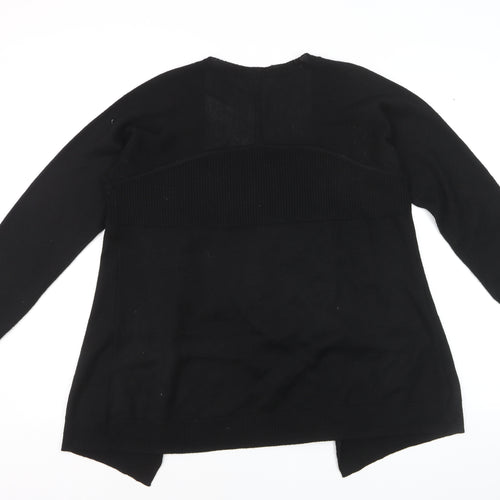 Monsoon Women Black Wool Blend Long Sleeve Open Cardigan Size 16
