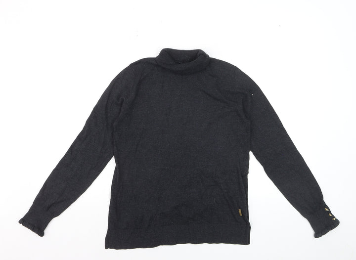 Joules Womens Black Roll Neck Long Sleeve Knit Jumper Size 10