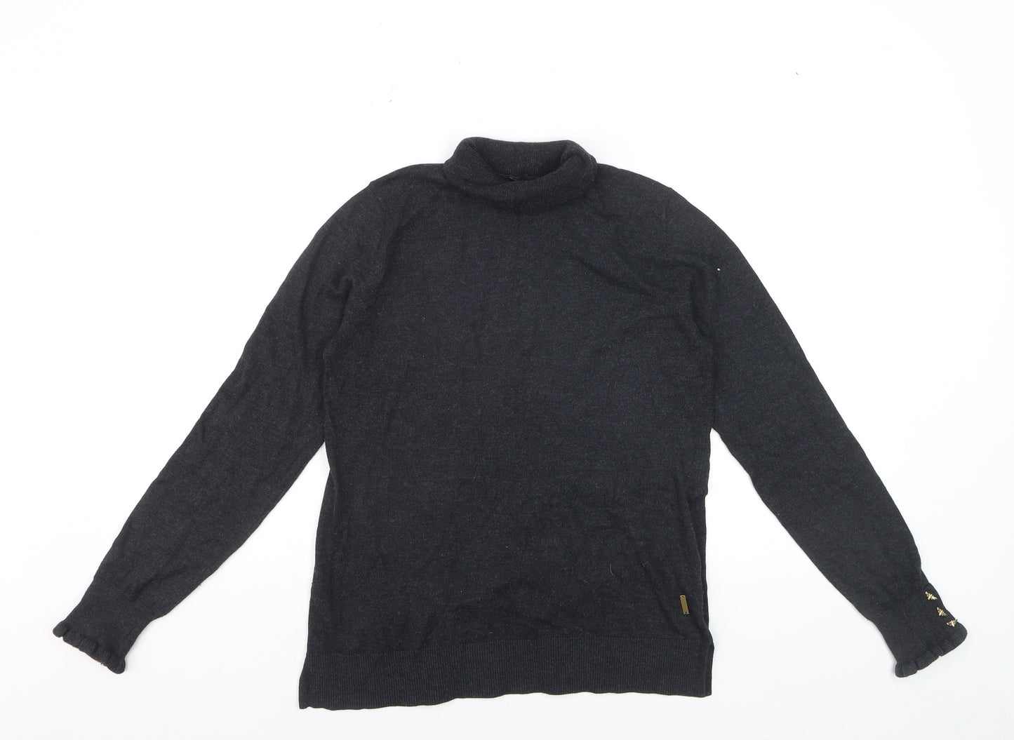 Joules Womens Black Roll Neck Long Sleeve Knit Jumper Size 10