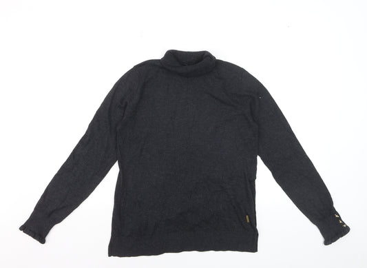 Joules Womens Black Roll Neck Long Sleeve Knit Jumper Size 10
