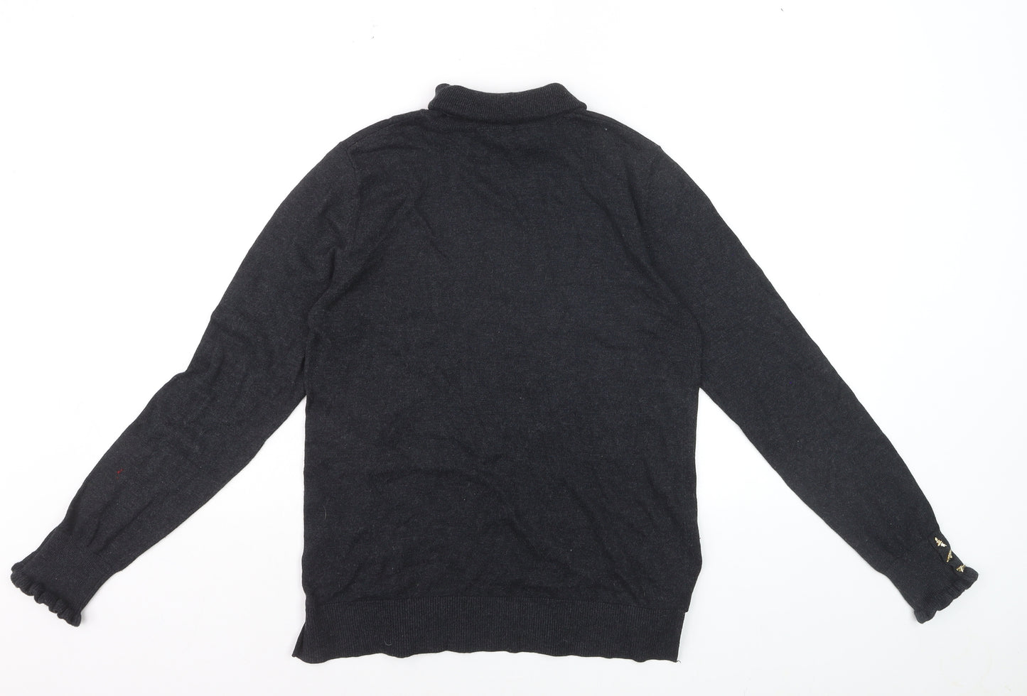 Joules Womens Black Roll Neck Long Sleeve Knit Jumper Size 10