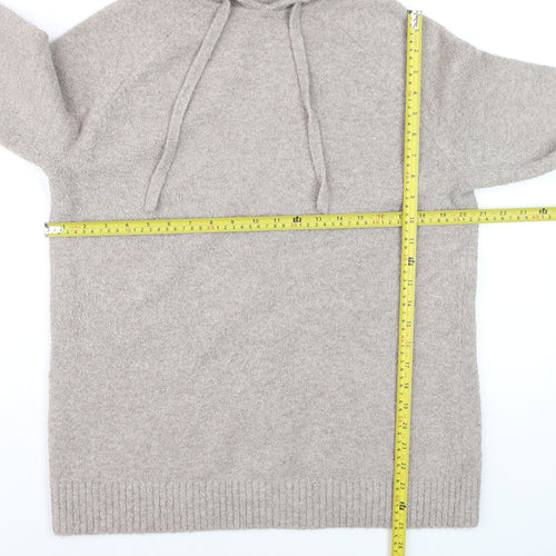 Marks and Spencer Goodmove Women Beige Hooded Pullover Jumper M