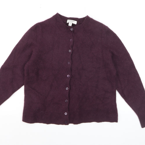 Marks and Spencer Autograph Women Purple Cashmere Cardigan Size 16