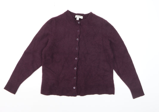 Marks and Spencer Autograph Women Purple Cashmere Cardigan Size 16