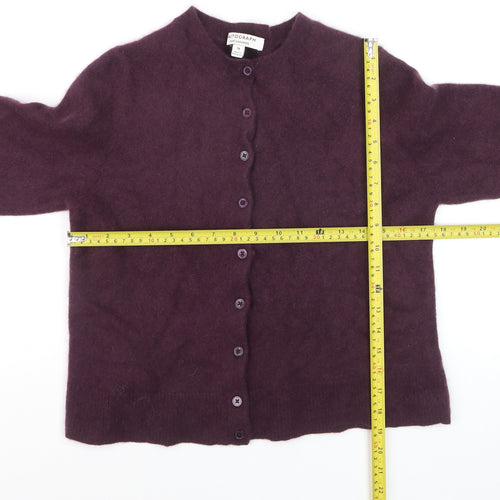 Marks and Spencer Autograph Women Purple Cashmere Cardigan Size 16