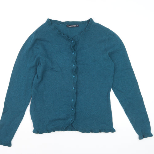 WoolOvers Women's Blue Cashmere Merino Wool Cardigan M