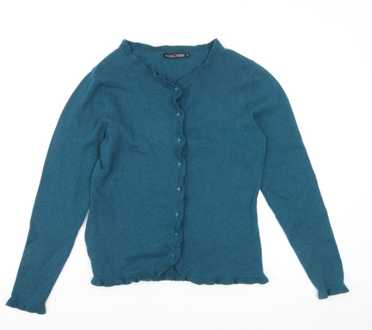 WoolOvers Women's Blue Cashmere Merino Wool Cardigan M