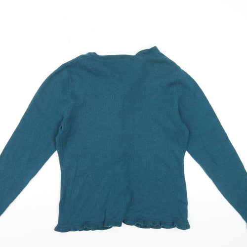 WoolOvers Women's Blue Cashmere Merino Wool Cardigan M