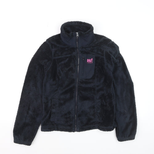Abercrombie Girls Black XL Full Zip Fleece Hoodie Jacket