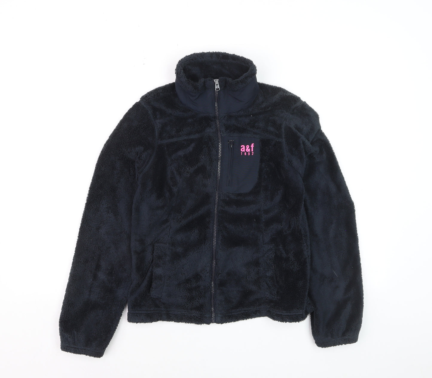 Abercrombie Girls Black XL Full Zip Fleece Hoodie Jacket