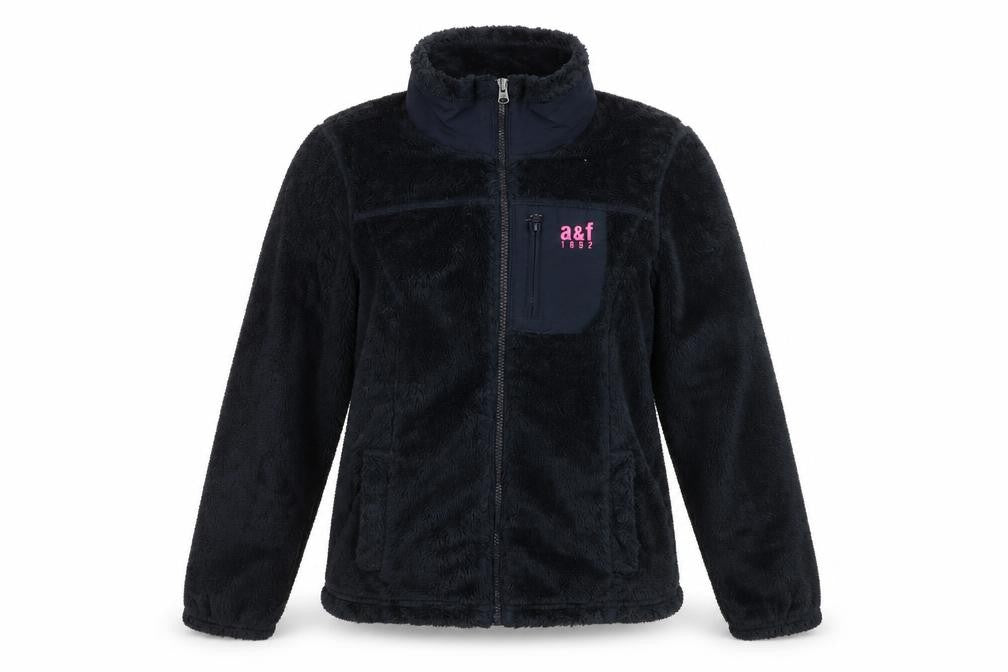 Abercrombie Girls Black XL Full Zip Fleece Hoodie Jacket
