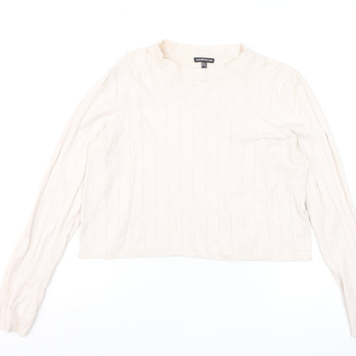 Warehouse Women Ivory Size 14 Mock Neck Long Sleeve Pullover Jumper