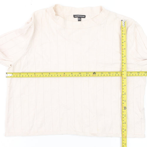 Warehouse Women Ivory Size 14 Mock Neck Long Sleeve Pullover Jumper