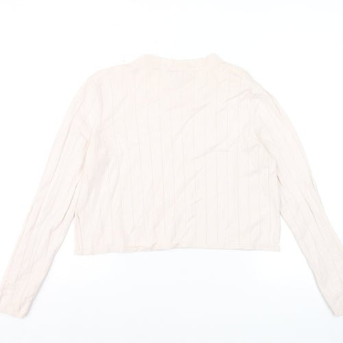 Warehouse Women Ivory Size 14 Mock Neck Long Sleeve Pullover Jumper