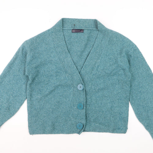 Marks and Spencer Women’s Seafoam Cardigan Medium V-Neck Knit