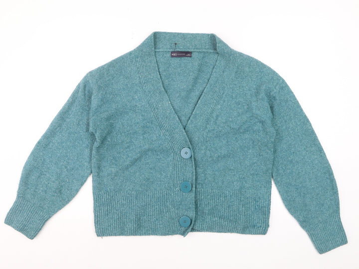 Marks and Spencer Women’s Seafoam Cardigan Medium V-Neck Knit