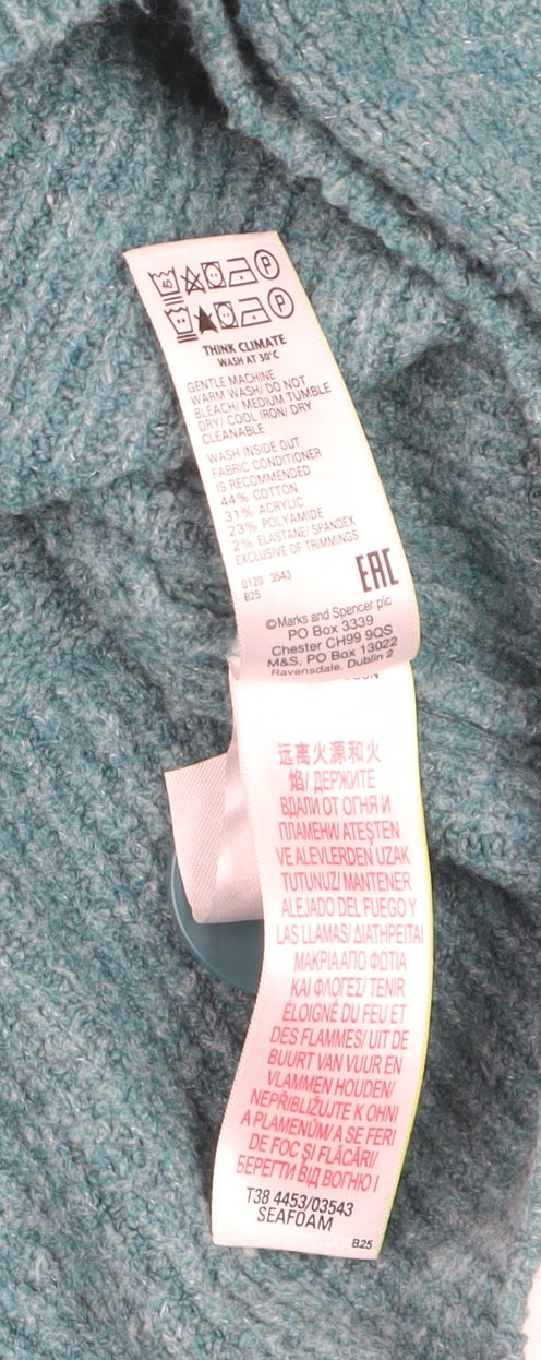 Marks and Spencer Women’s Seafoam Cardigan Medium V-Neck Knit