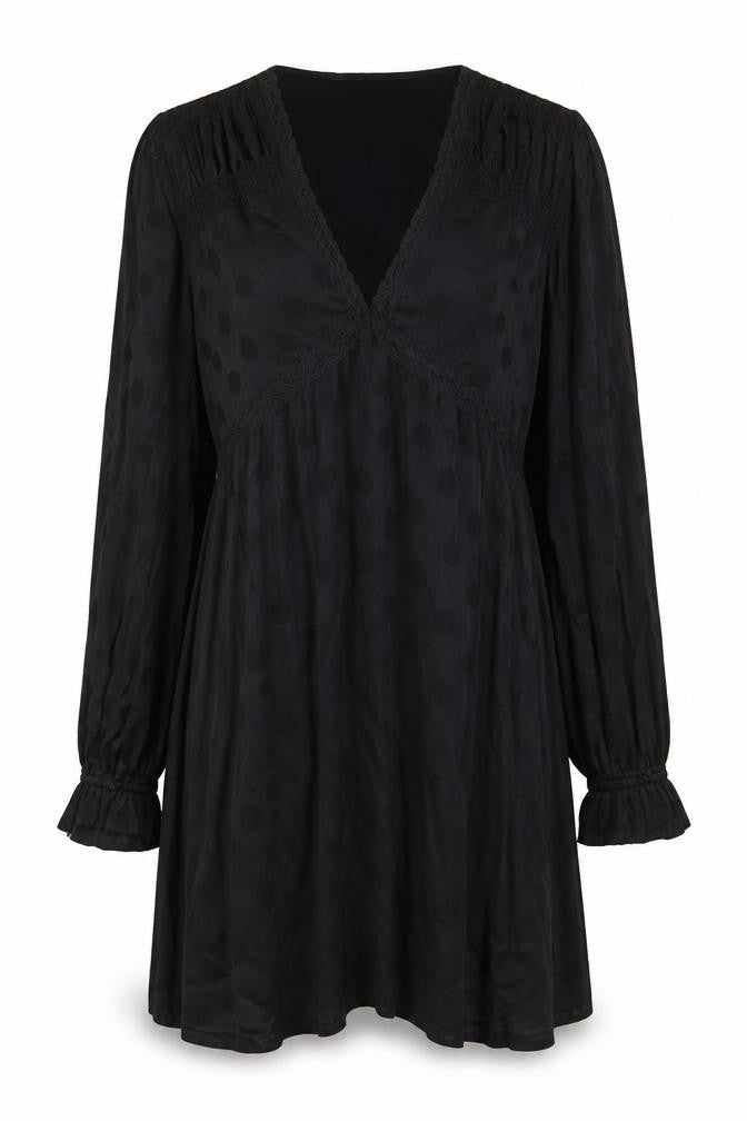 Nobody's Child Women's Black Polka Dot Wrap Mini Dress Size 10