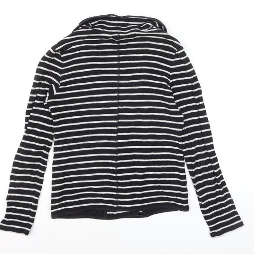 Caslon Women’s Black Striped Knit Blazer Size S Single-Breasted