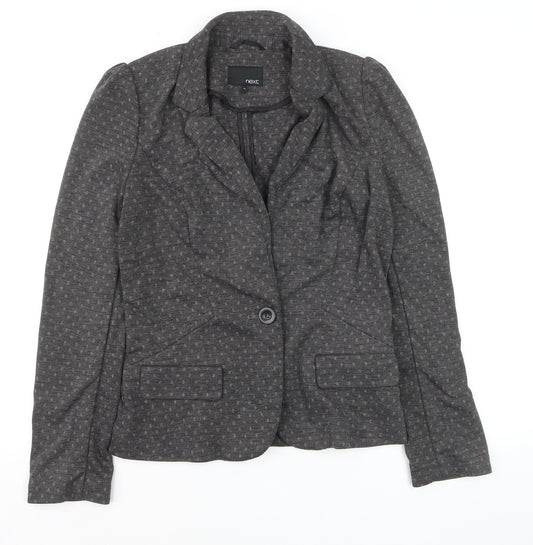 Next Women's Grey Tailored Blazer Jacket Size 10 Slim Fit