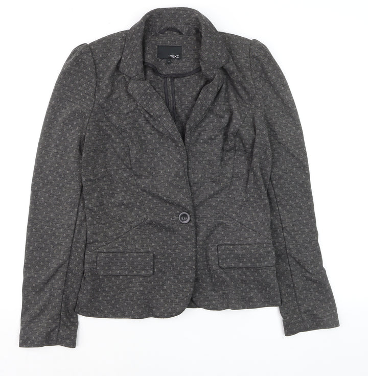Next Women's Grey Tailored Blazer Jacket Size 10 Slim Fit