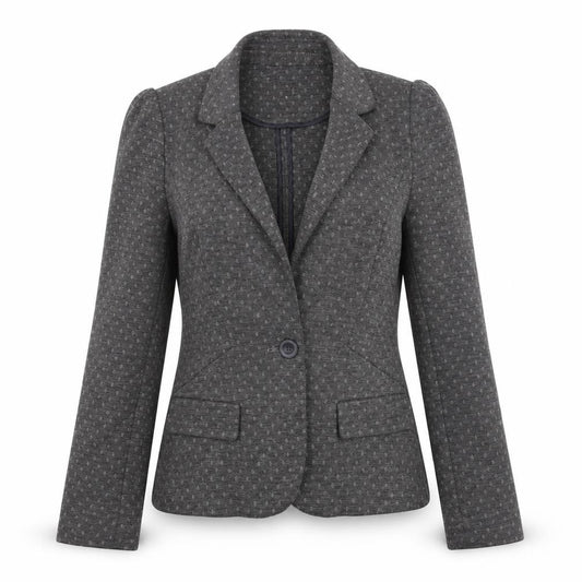 Front view of Next Women's Grey Tailored Blazer Jacket, size 10 Slim, Fit