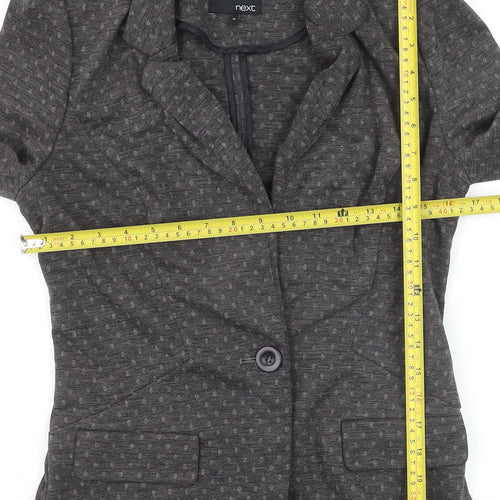 Next Women's Grey Tailored Blazer Jacket Size 10 Slim Fit
