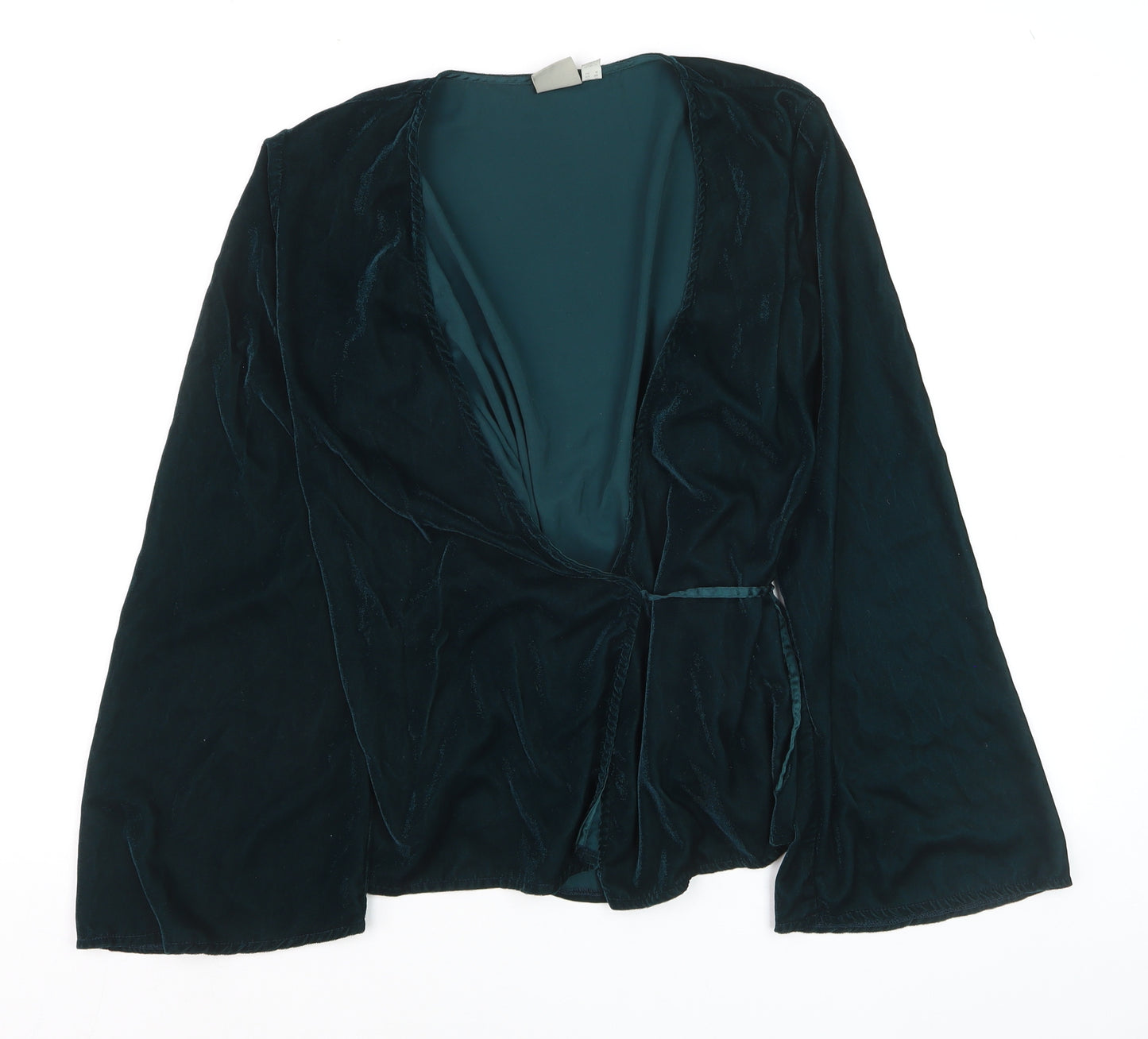 ASOS Women’s Green Velvet Wrap Blouse UK 10 Long Sleeve