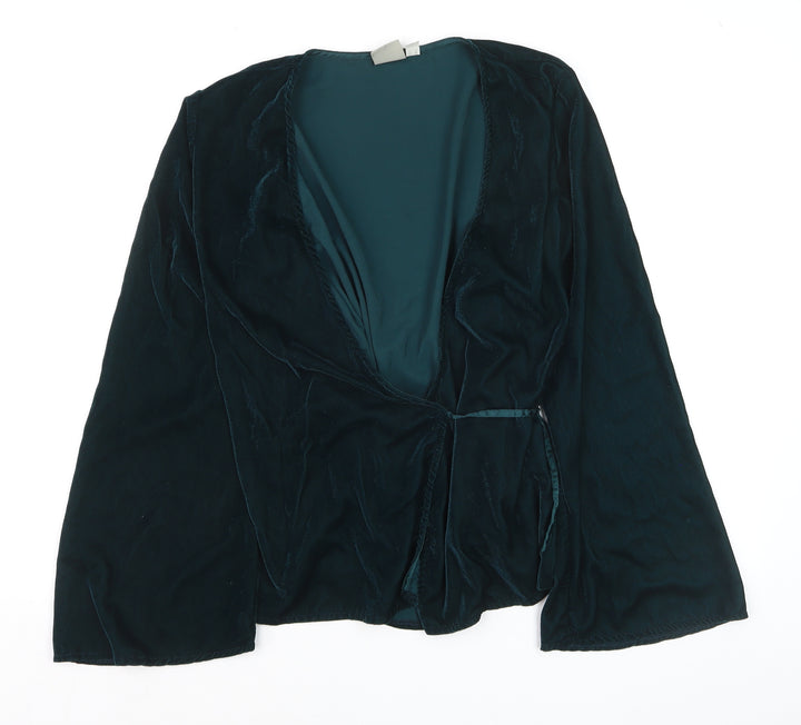 ASOS Women’s Green Velvet Wrap Blouse UK 10 Long Sleeve
