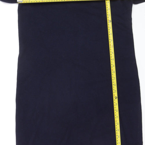 White Stuff Women's Blue V-Neck Knit Sweater Dress Size 14
